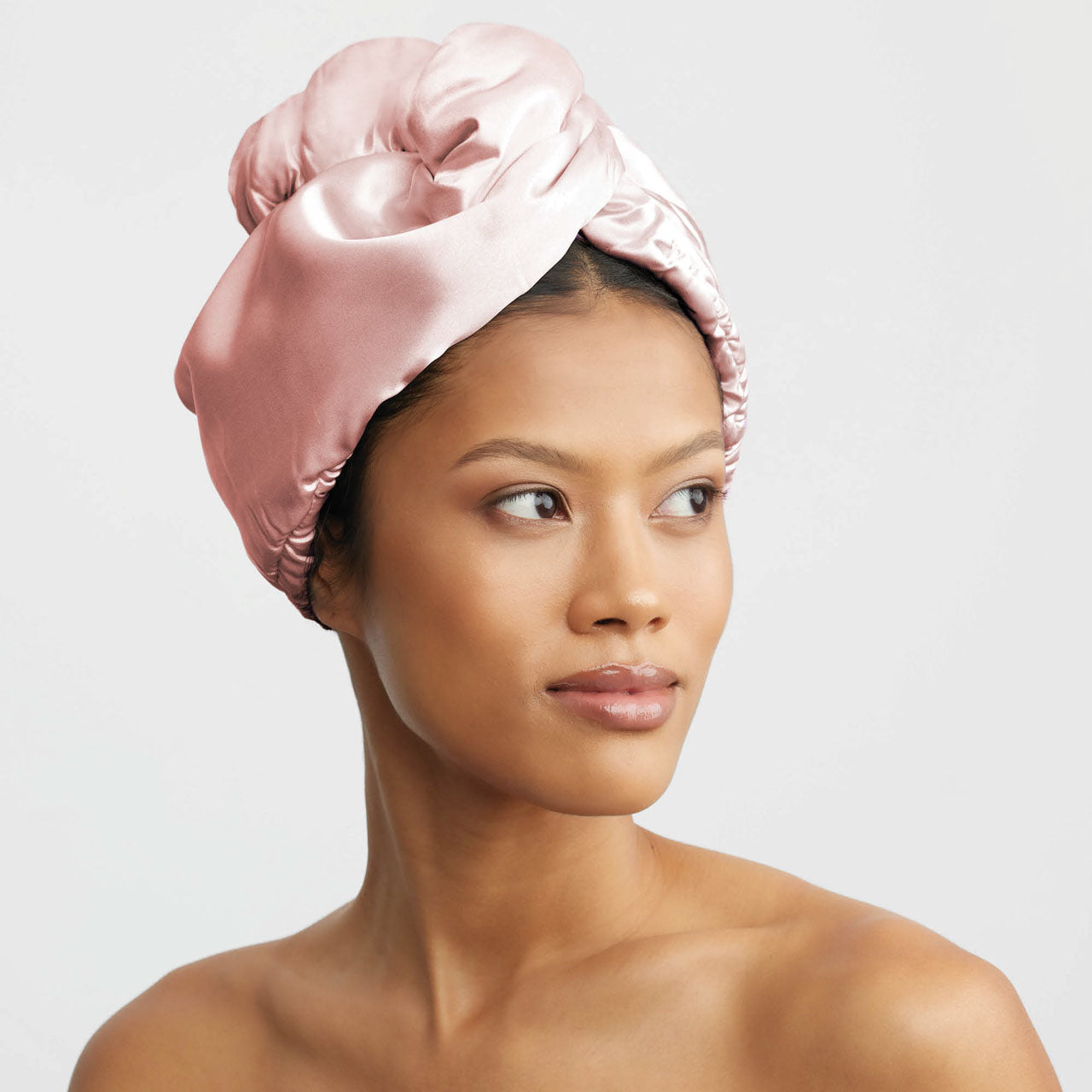 KITSCH Satin Wrapped Hair Towel - Blush