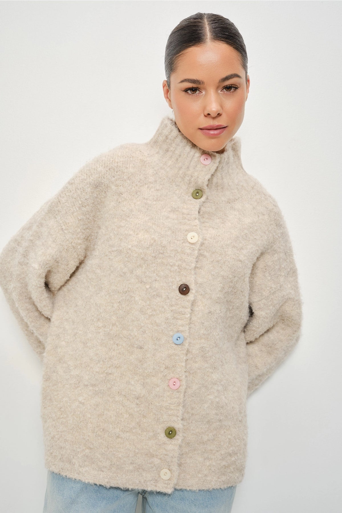 Keira Funnel Neck Knitted Sweater