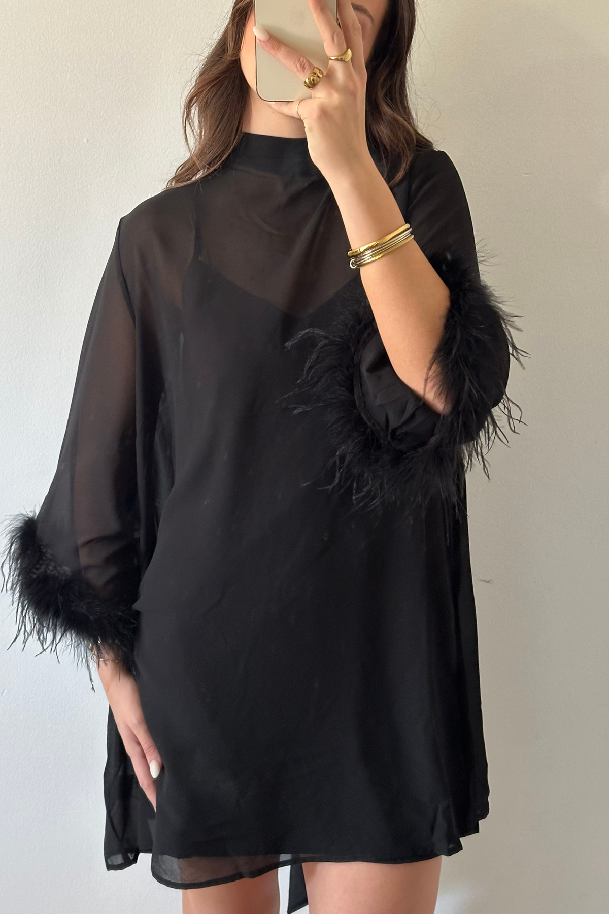 Harley Feather Trim Dress