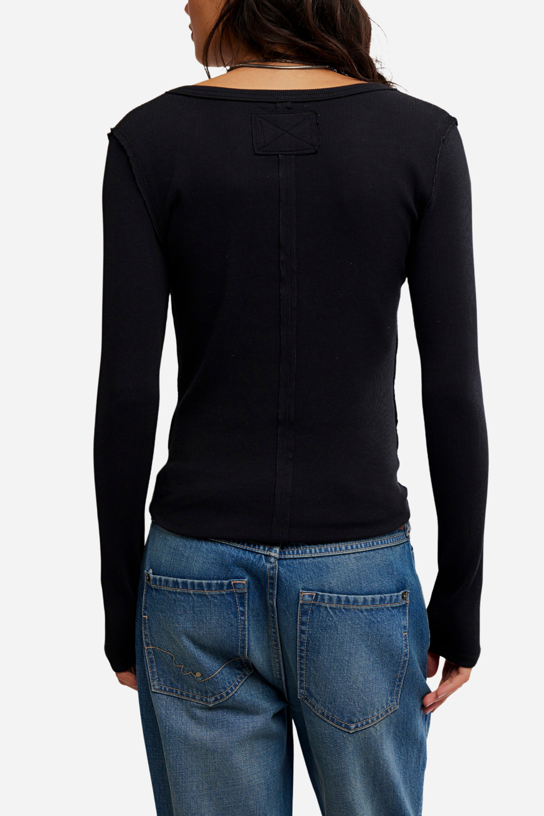 Free People Jamie Henley Top - Pitch Black