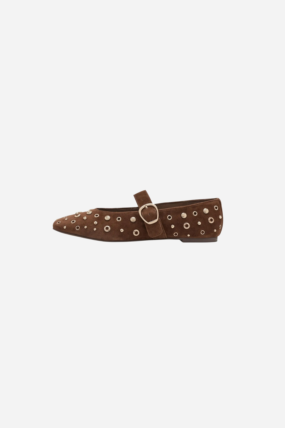 Dolce Vita - Mella Stud Flats - Cocoa Suede