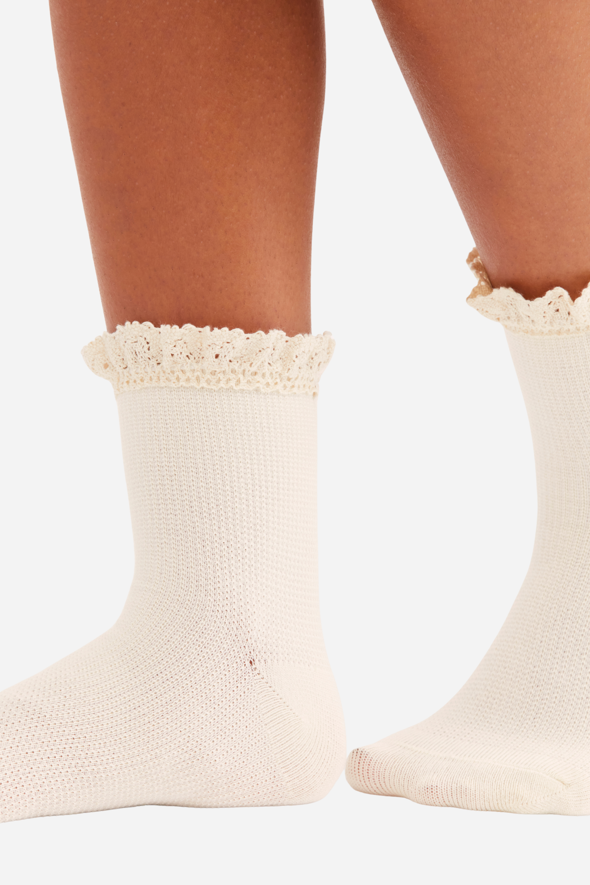 Free People Beloved Waffle Knit Ankle Socks - Ivory