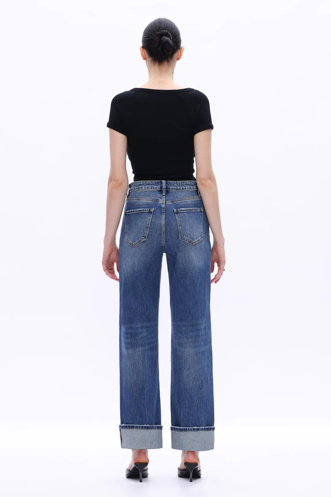 High Rise Straight Leg Jeans - Retro Dark Blue