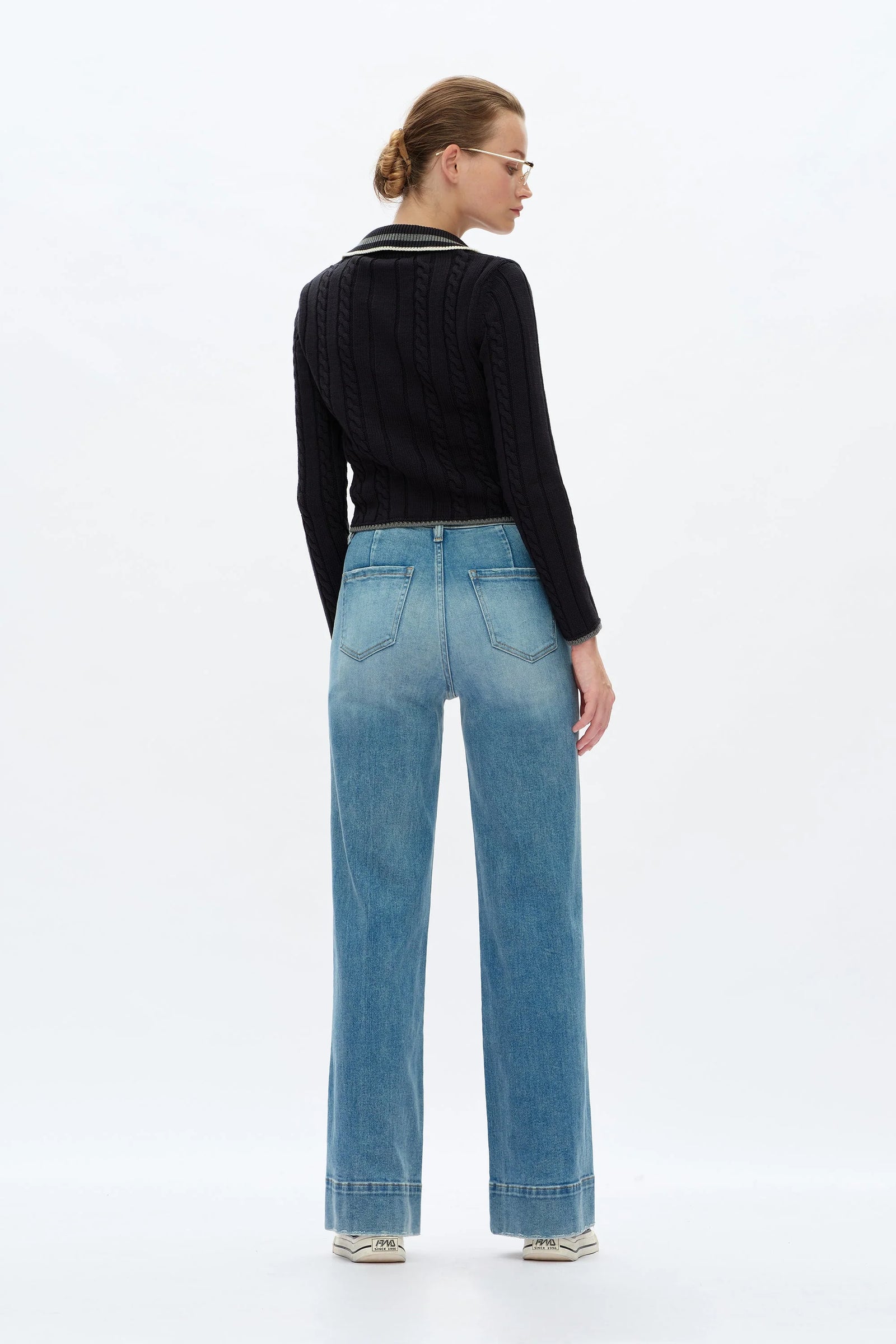 High Rise Wide Leg Jeans - Medium Blue