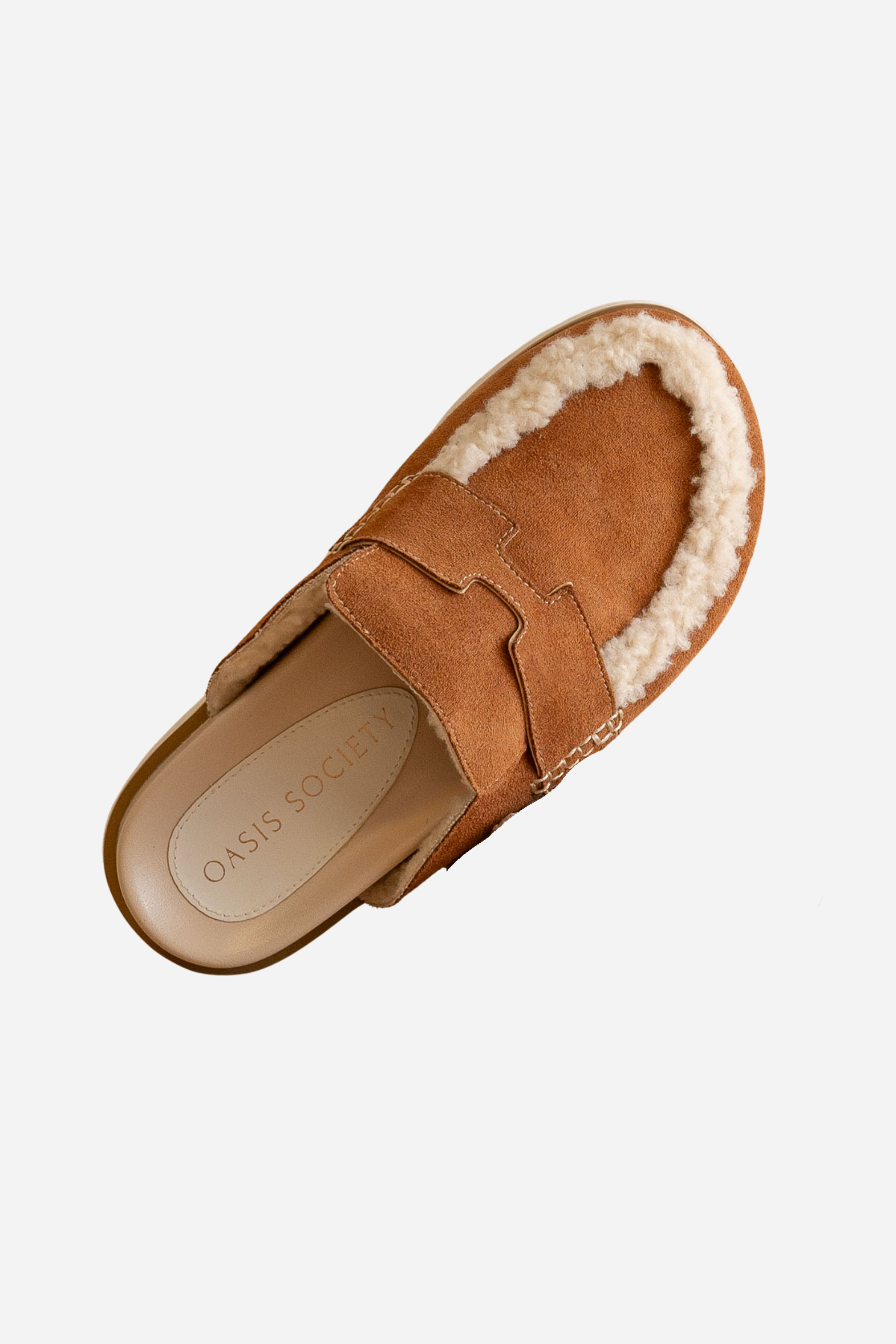 Avalon Shearling Mule - Caramel Suede