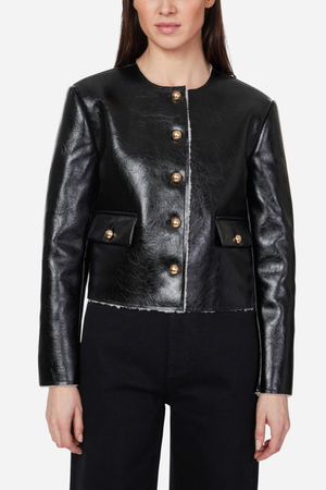 Habitual - Leather Shearling Jacket - Black