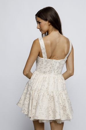 Metallic Floral Corset Dress