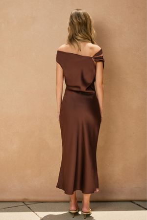 Camila Midi Dress - Brown