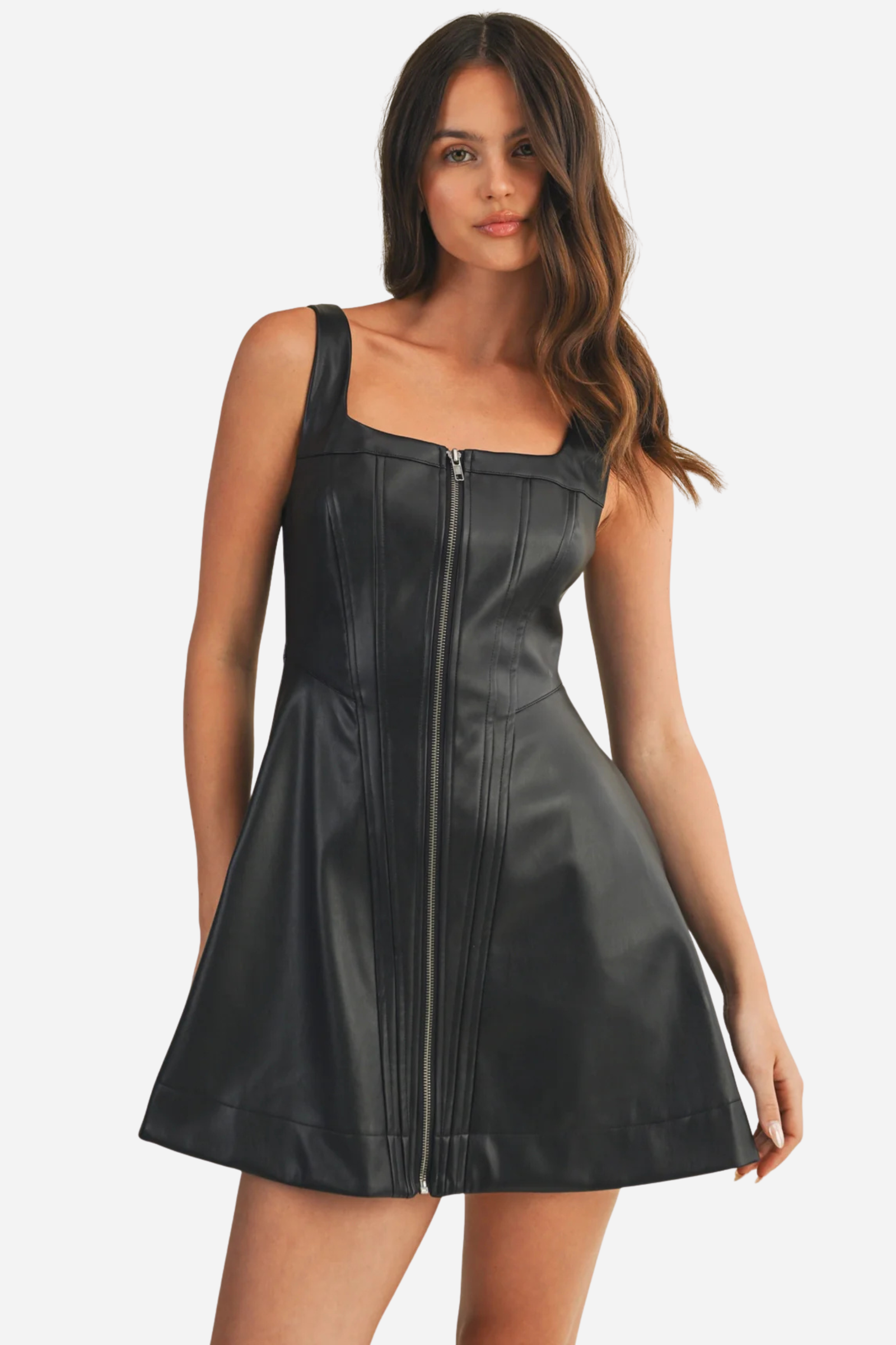 Motto Leather Mini Dress