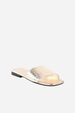 Seychelles Paris Sandals - Gold Croco