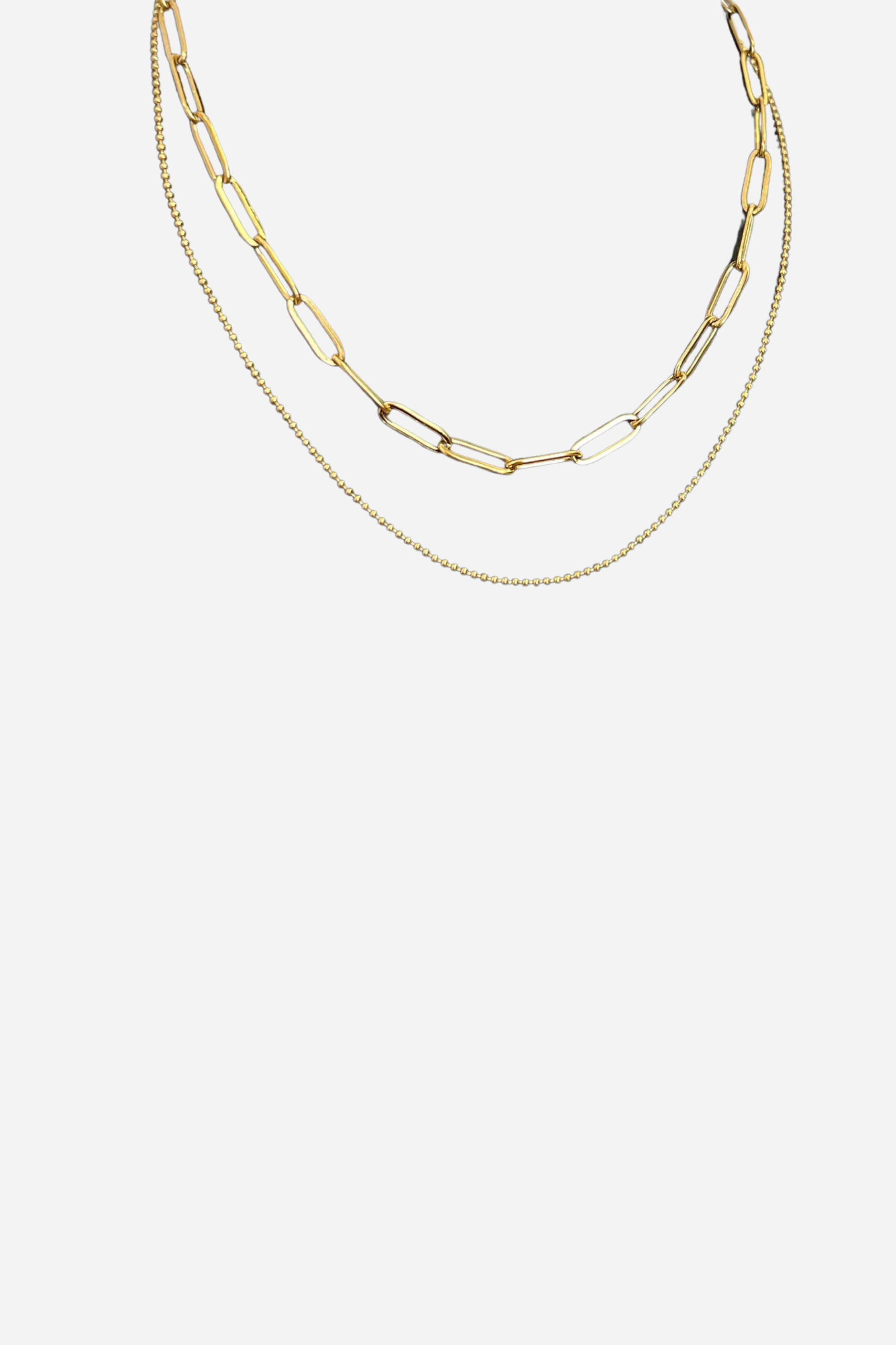 18K Claire Double Layer Chain Necklace