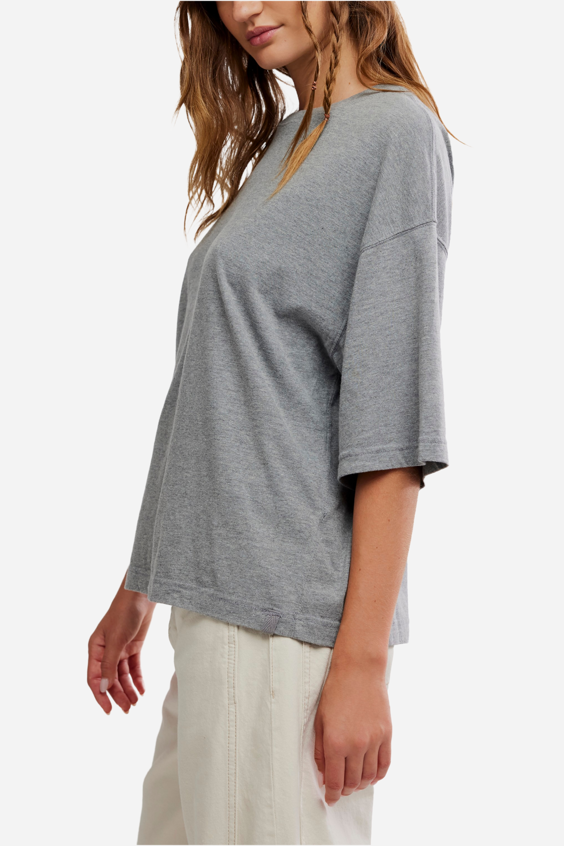 Free People - Perfect Oversized Tee - Heather Grey