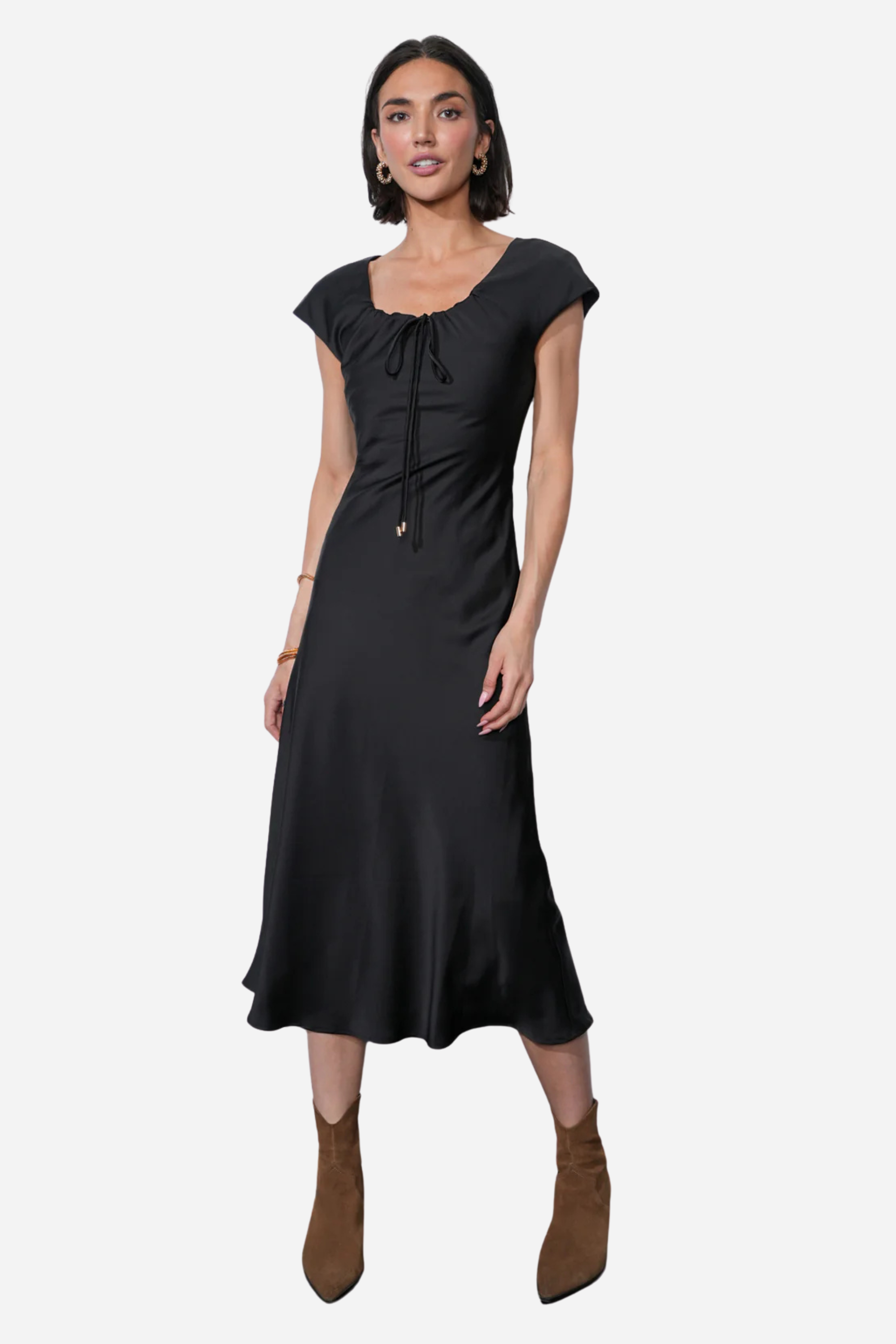 Inez Satin Midi Dress