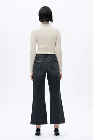 Mid Rise Wide Leg Jeans - Dark Grey