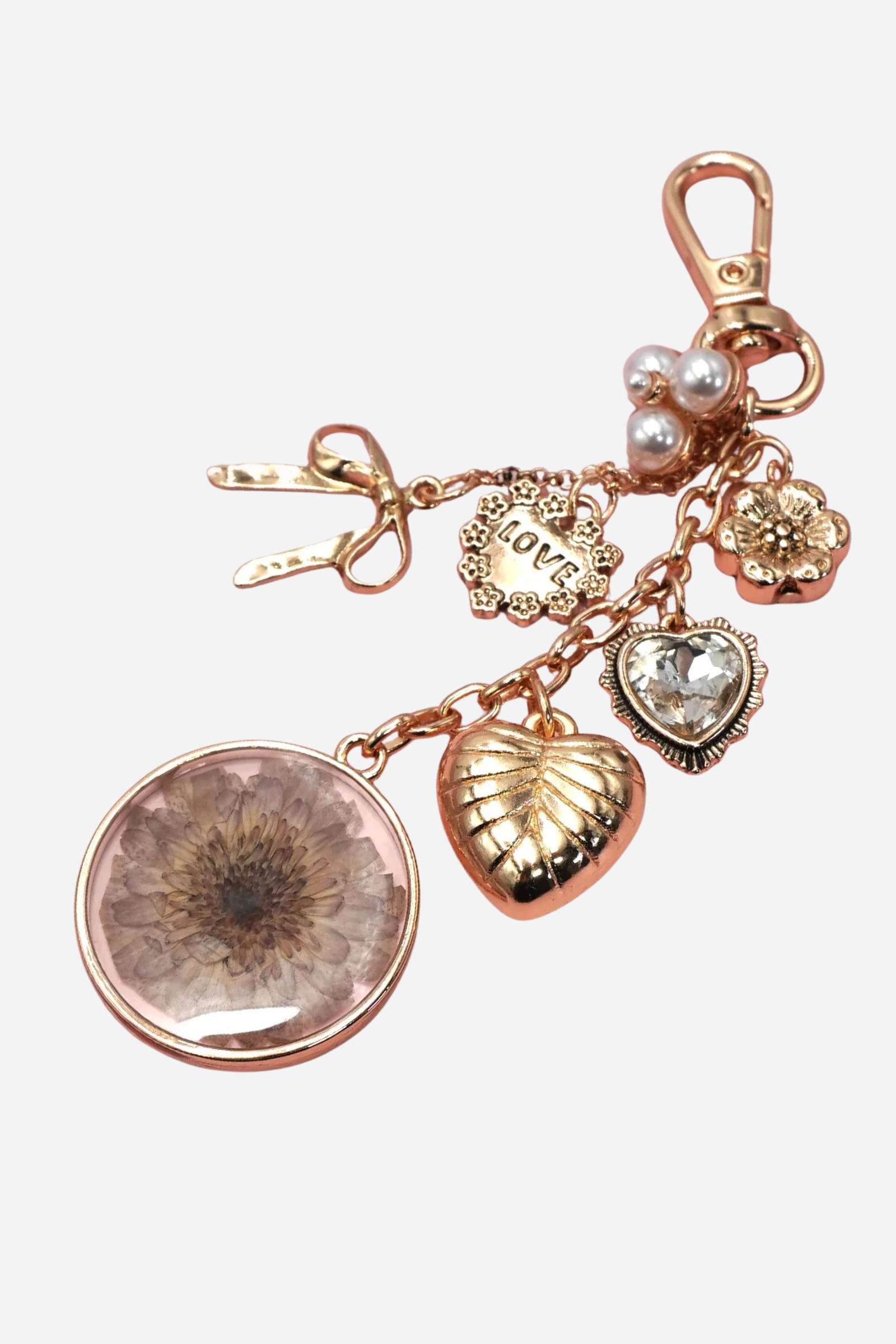 Pressed Flower Bag Charm