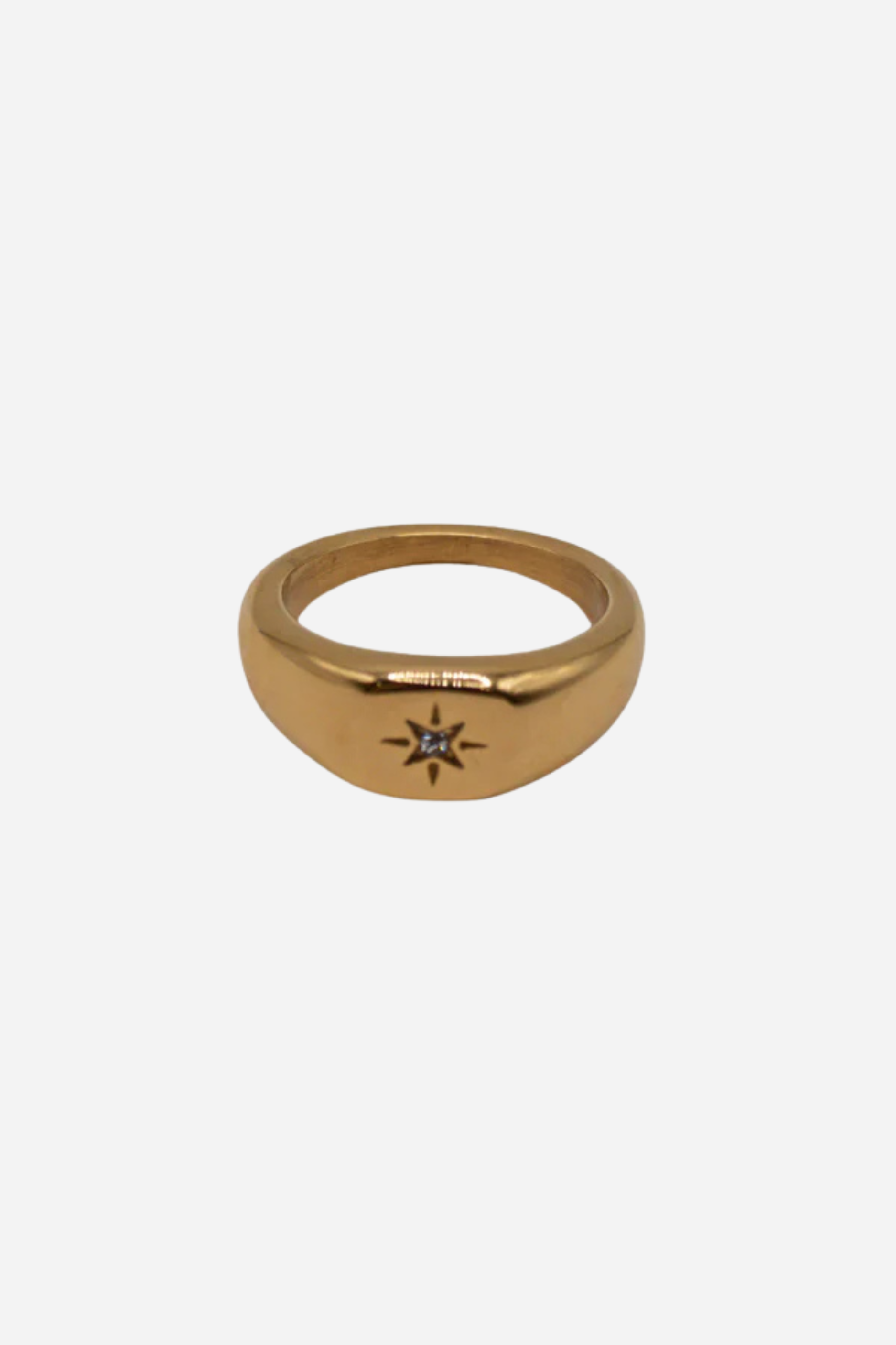18K Lone Star Signet Ring - Gold