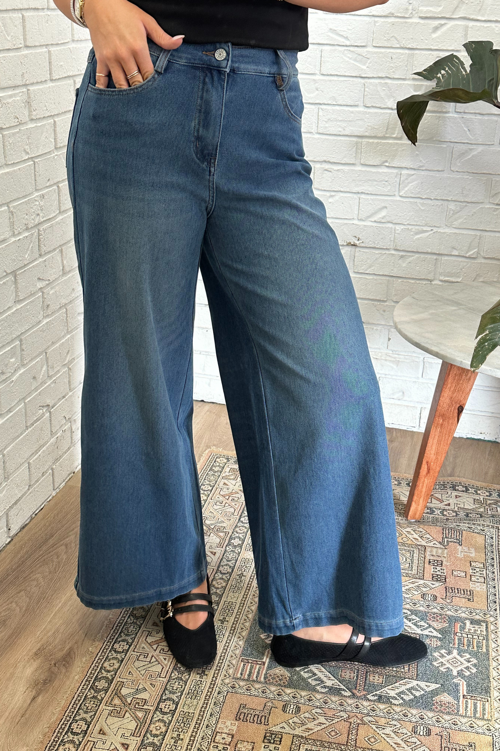 High Rise Wide Leg Flare Jeans