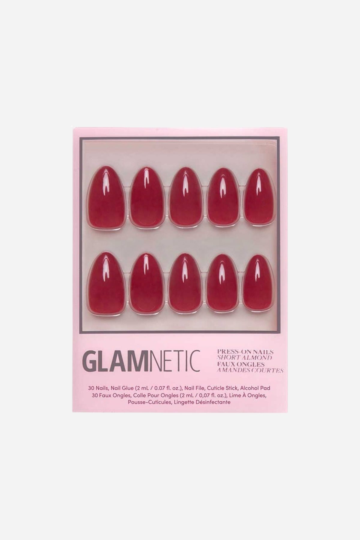 Glamnetic - Press-on Nails Short Almond - Classic Red