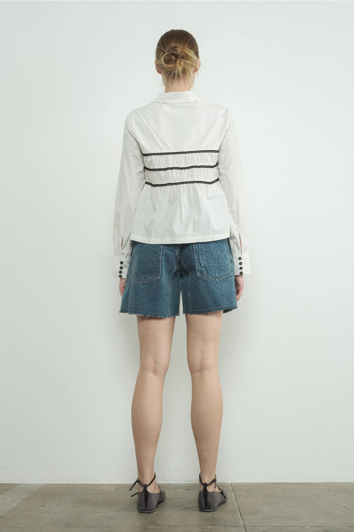 Vintage Washed Denim Shorts - Medium Wash