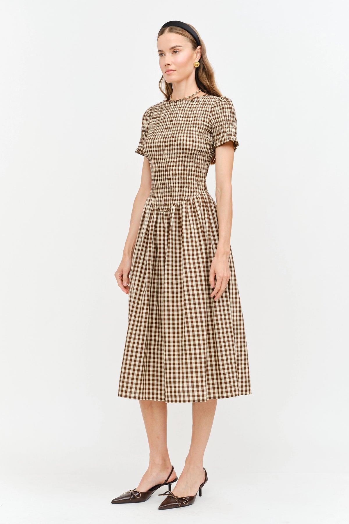 Bianca Midi Dress - Brown