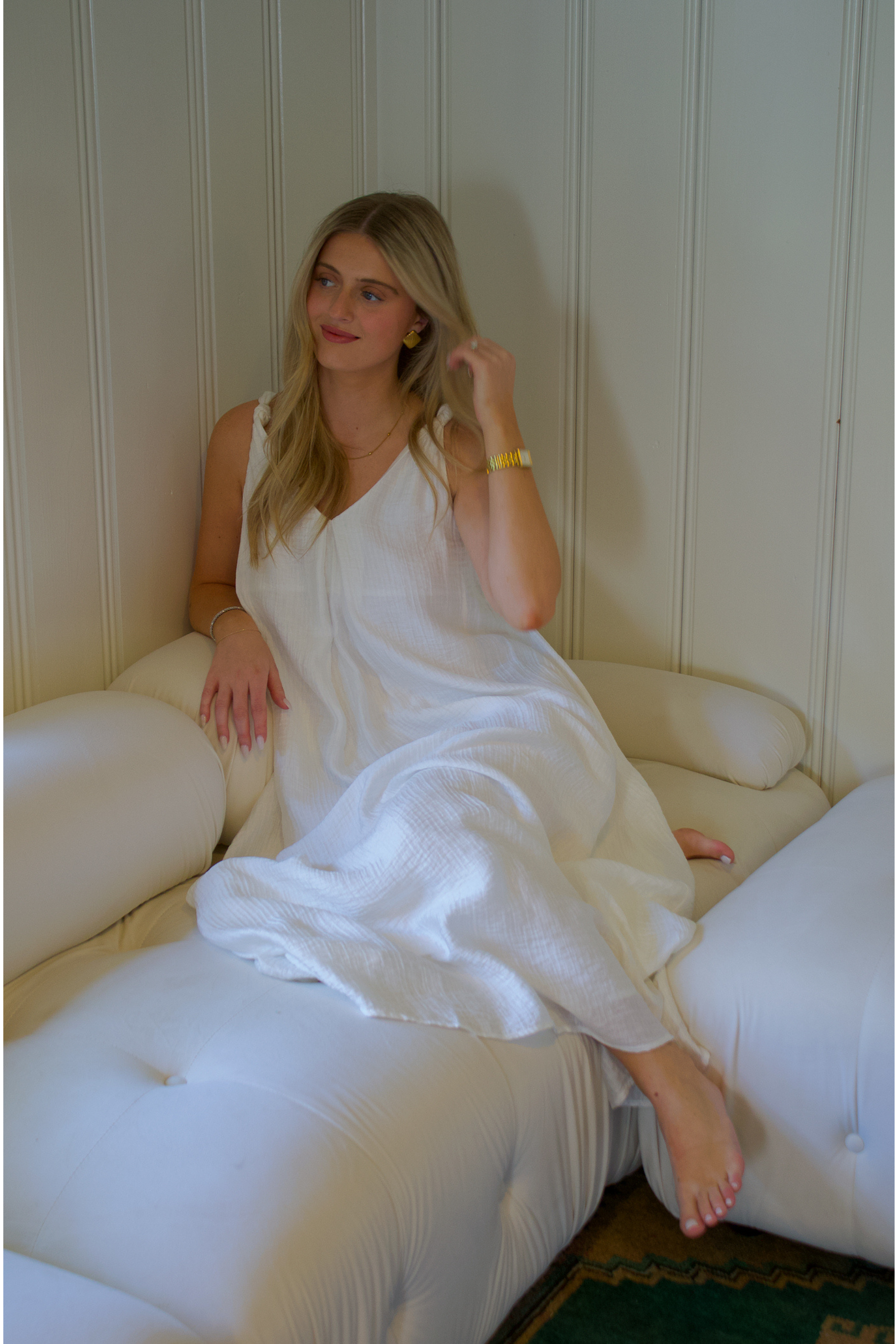 FRNCH Lauria Dress - White