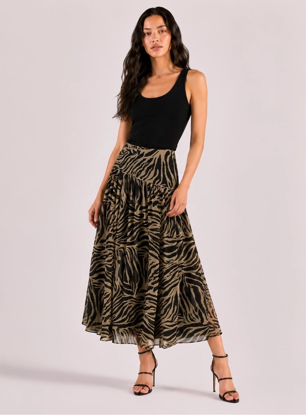 Zebra Maxi Skirt