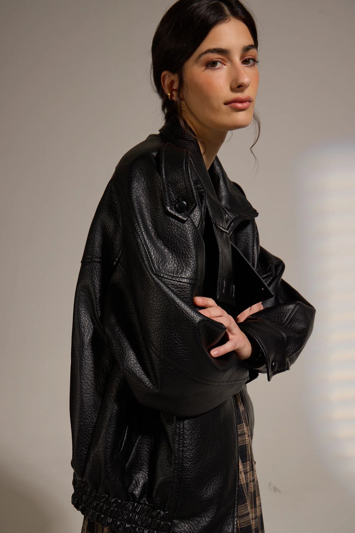 Misti Vegan Leather Jacket - Black