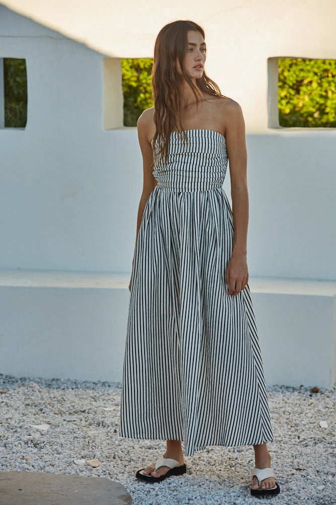 Striped Tube Maxi Dress