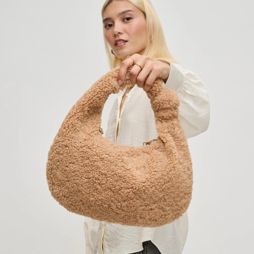 Charlene Sherpa Shoulder Bag - Tan