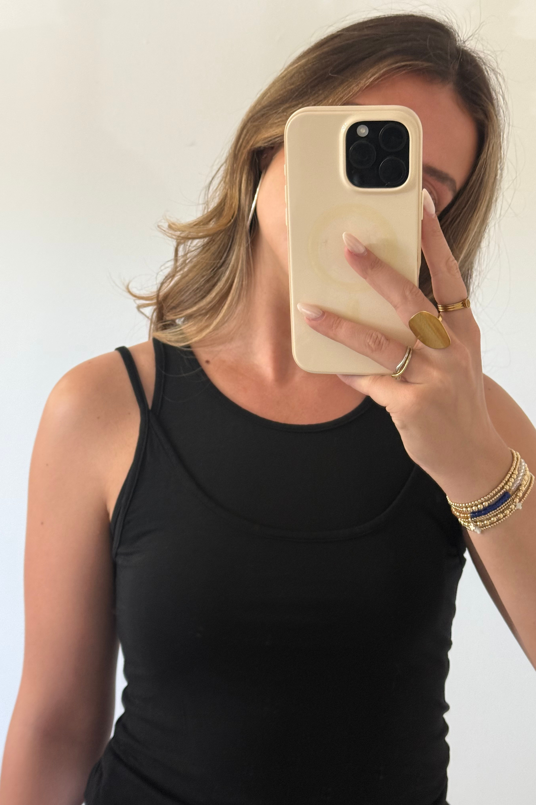 Gabbriette Layered Tank Top - Black