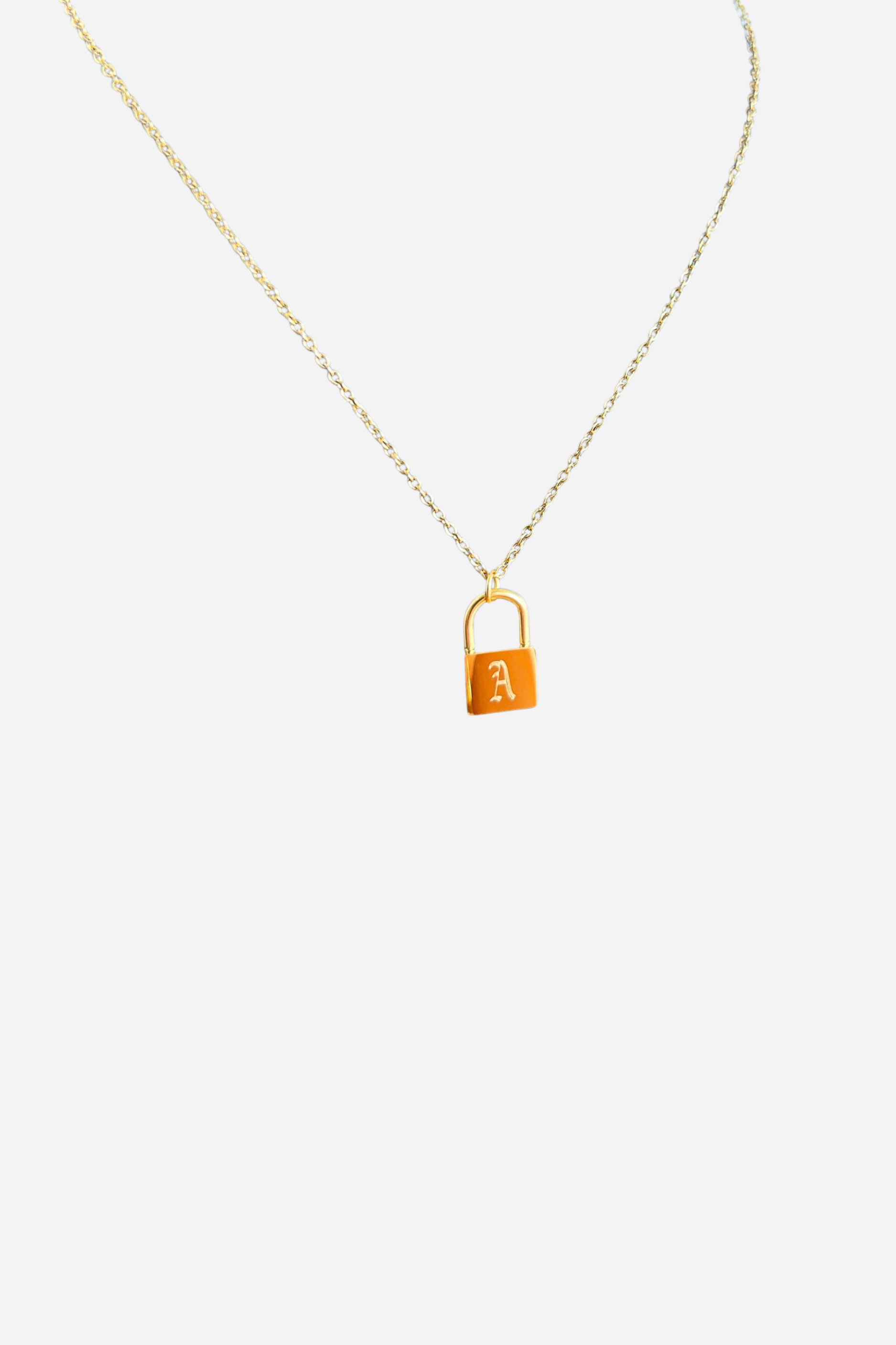 18K Gothic Initial Pendant Necklace