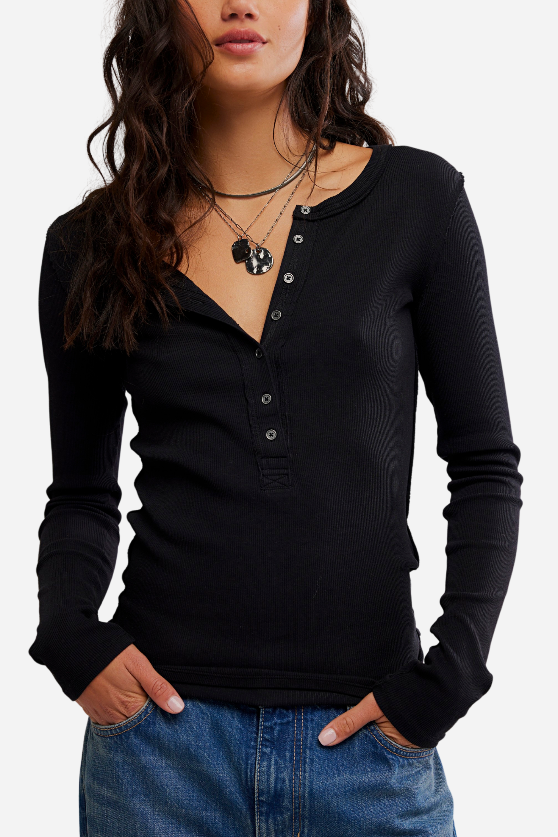 Free People Jamie Henley Top - Pitch Black