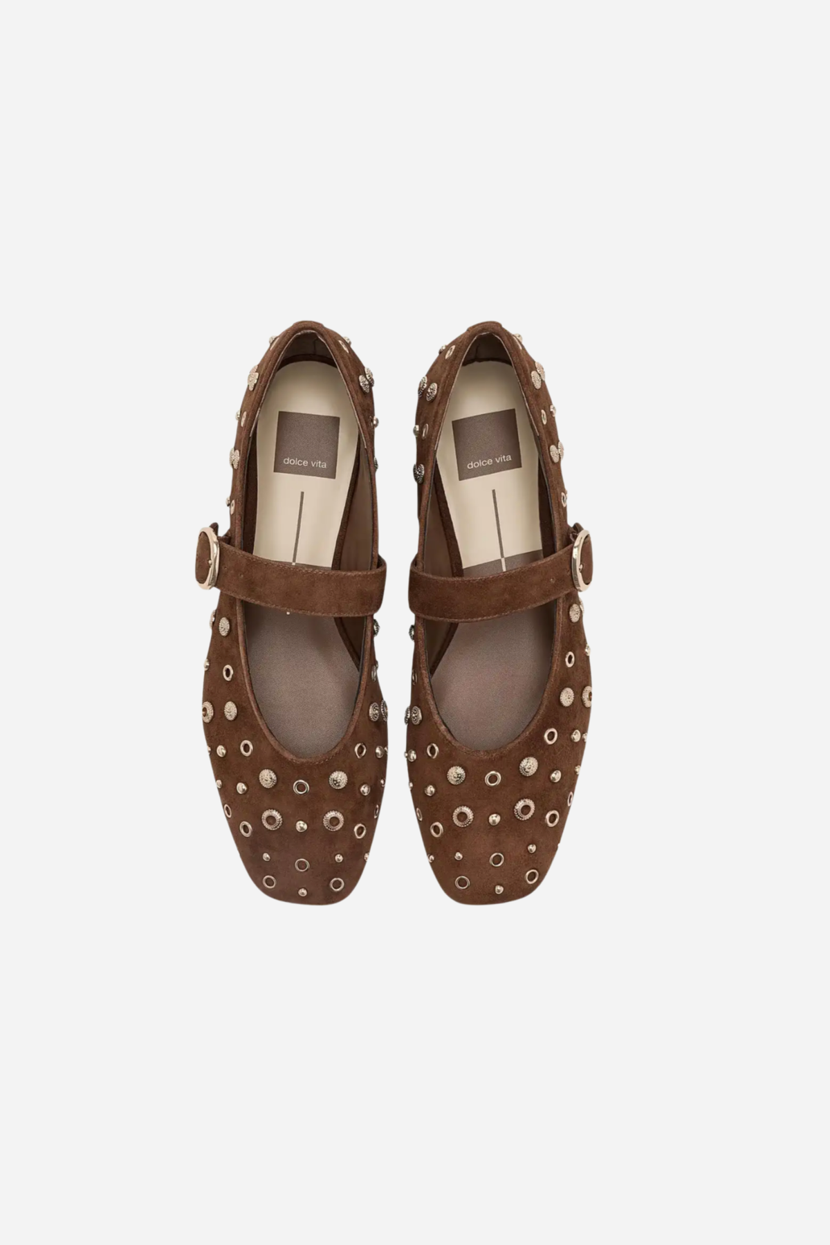 Dolce Vita - Mella Stud Flats - Cocoa Suede