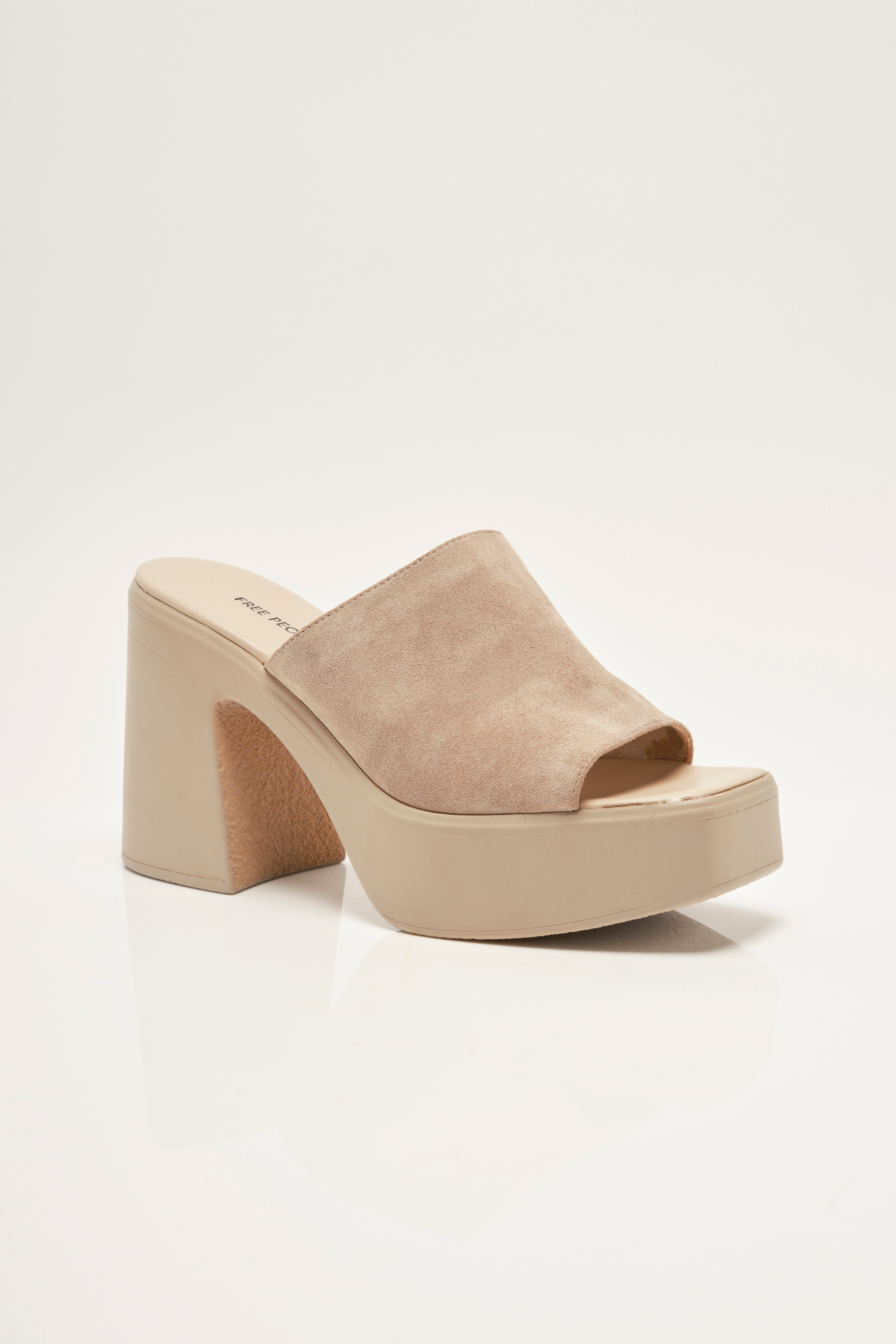 Free People - Zoe Platform Heels - Diamond Suede