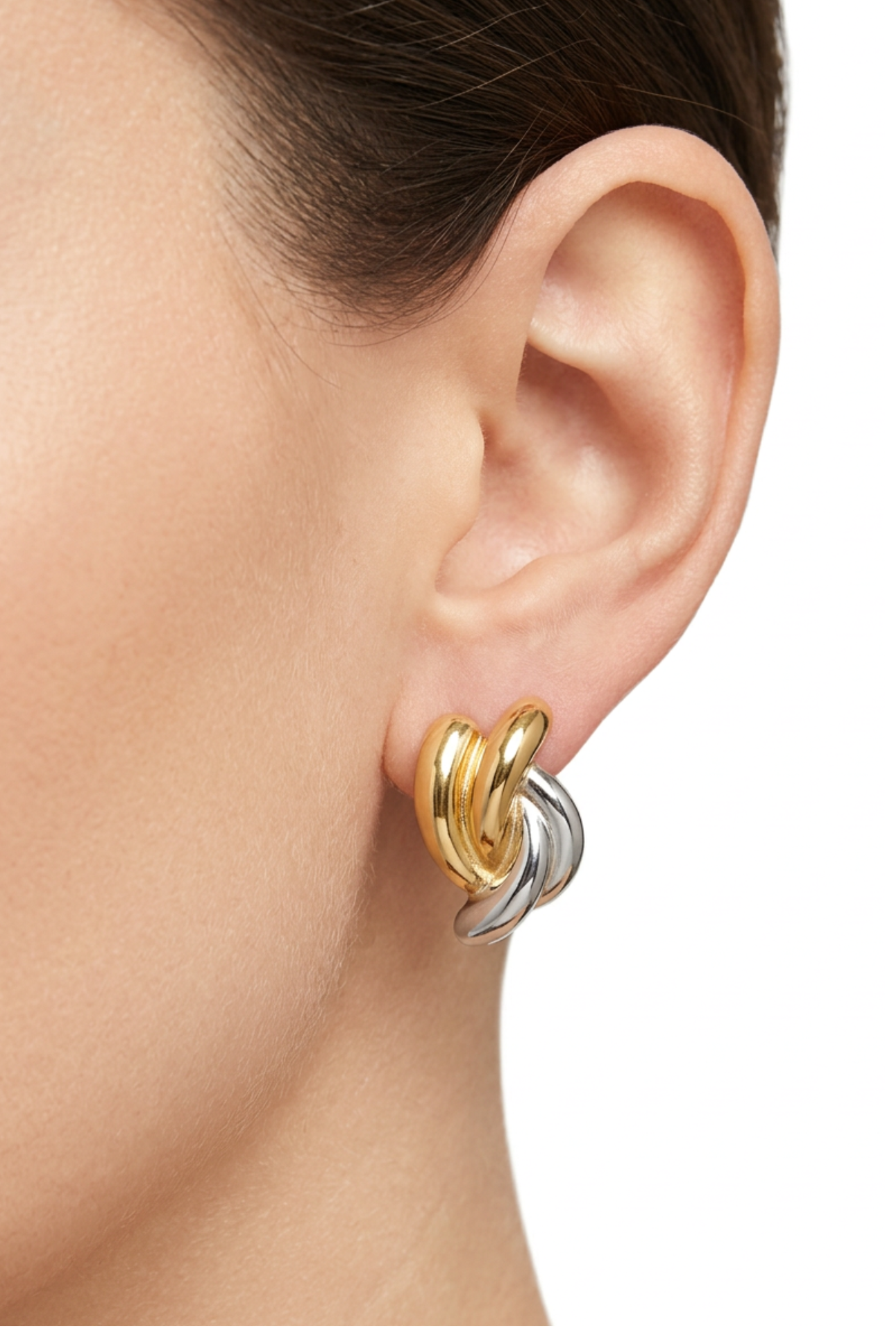18K Eleanor Statement Earrings - Mixed Metal