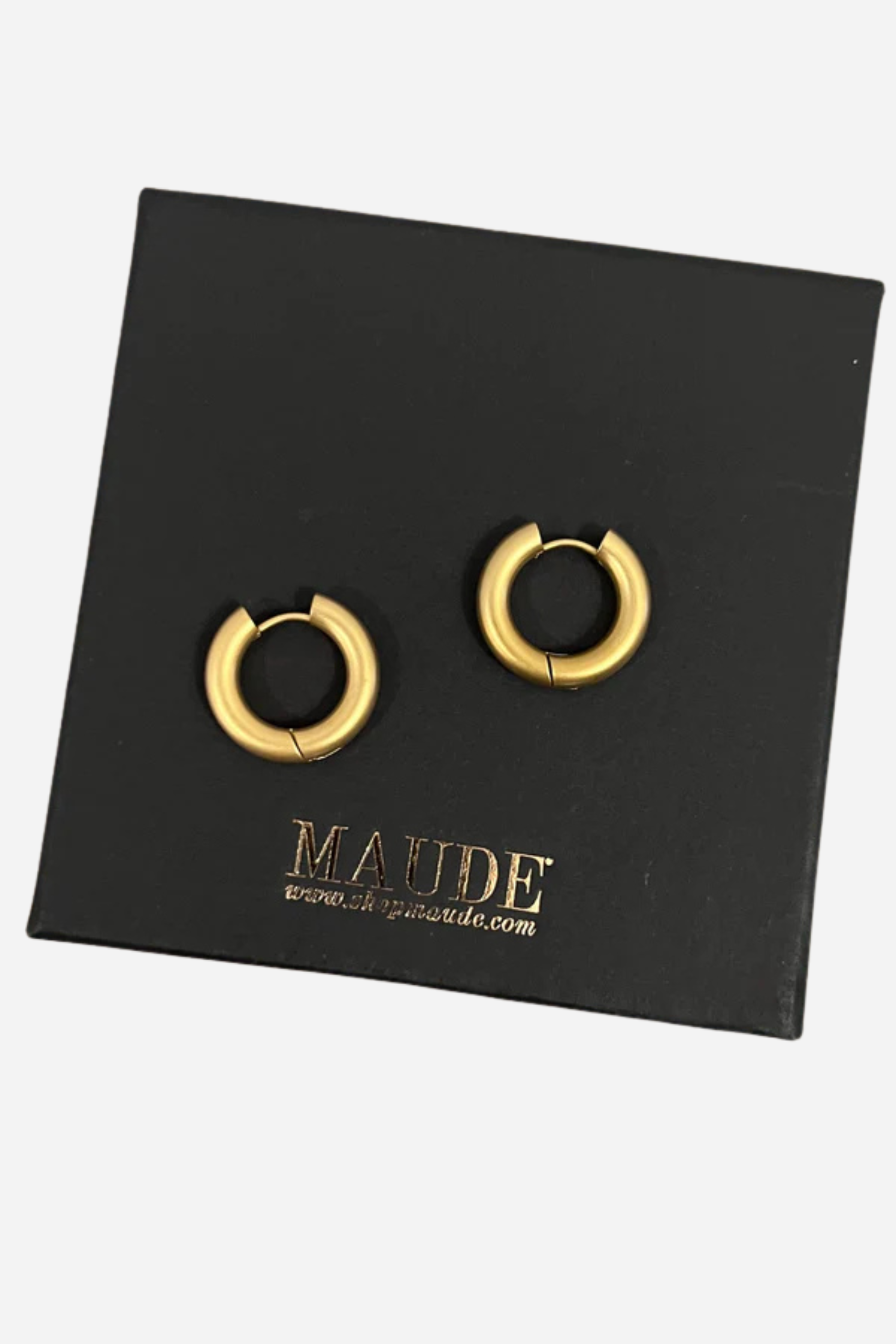 18K Brushed Gold Hoop Earrings