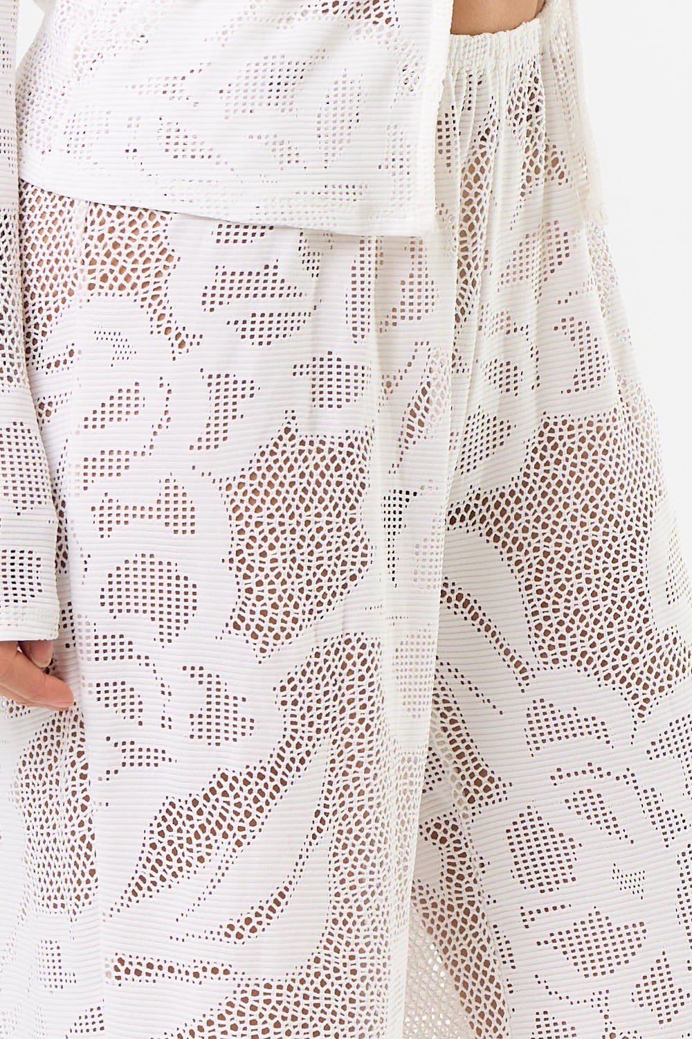 Lace Cover Up Pants - White