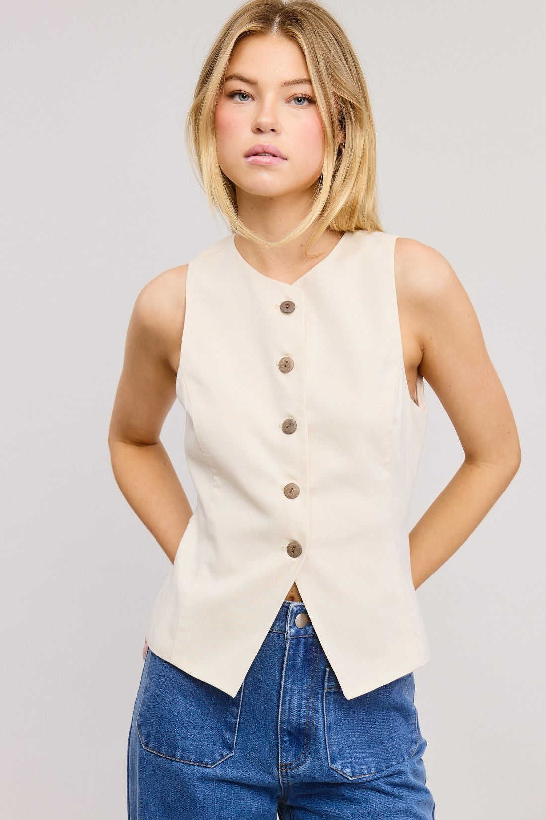 True Charm Vest - Natural