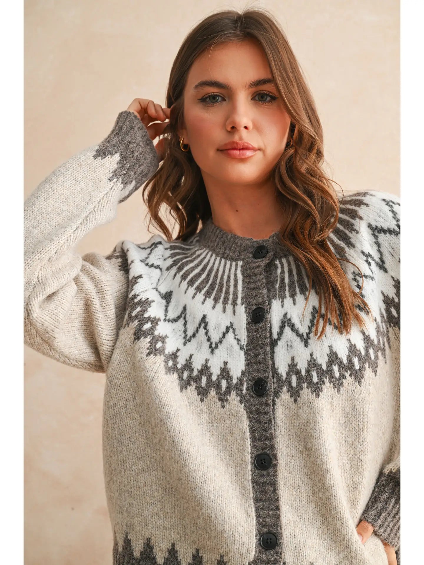 Fair Isle Patterned Cardigan
