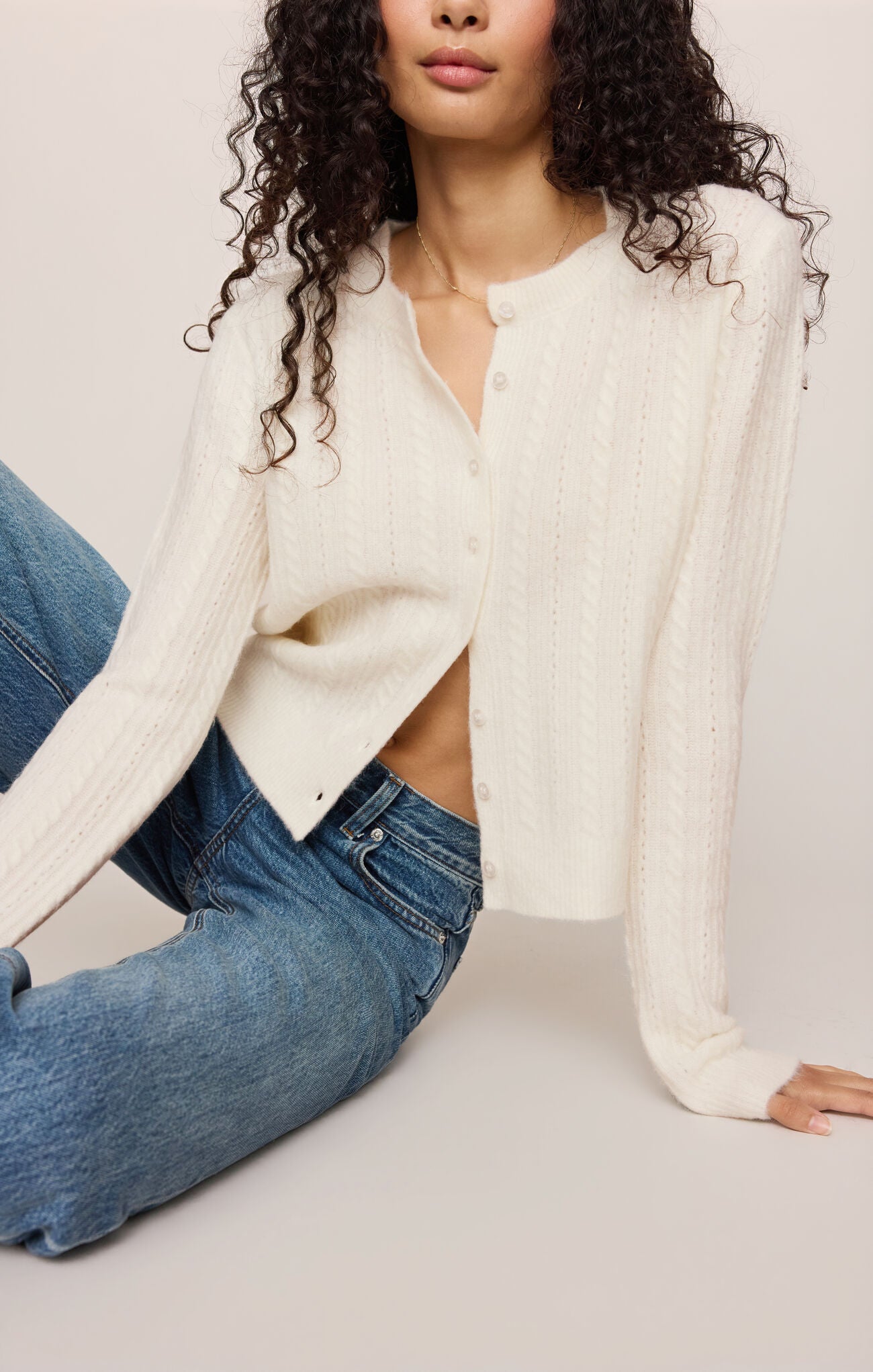Z Supply - Medina Pointelle Cardigan - Cloud