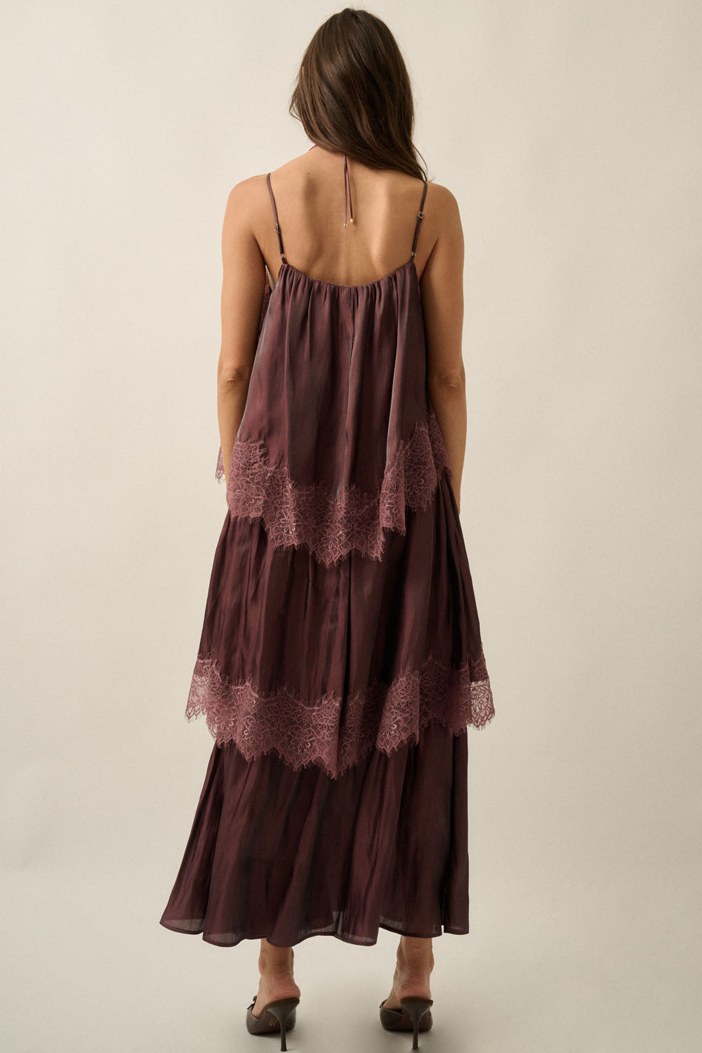 Shimmer Chiffon Maxi Slip Dress