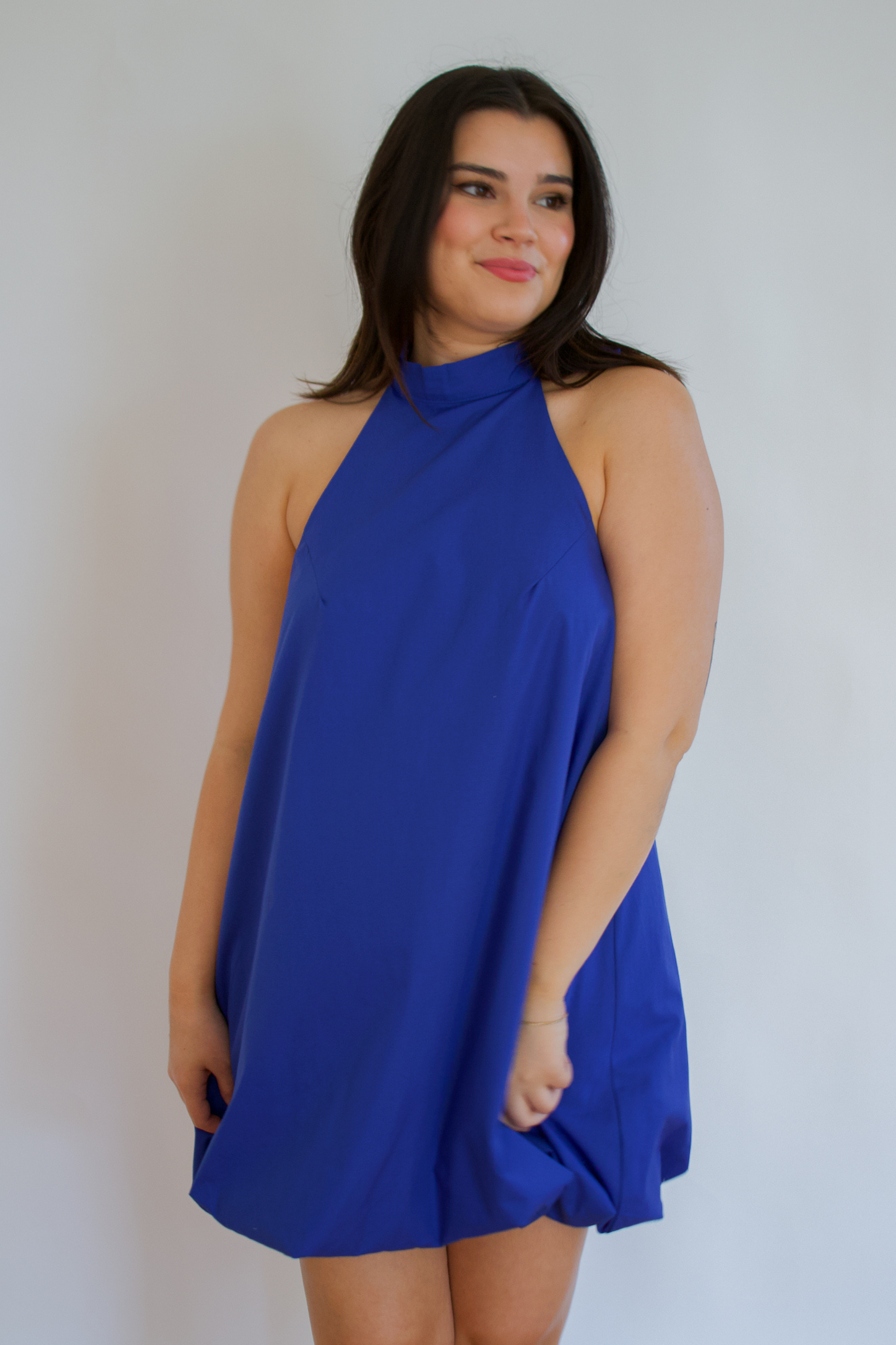 Halter Neck Bubble Mini Dress