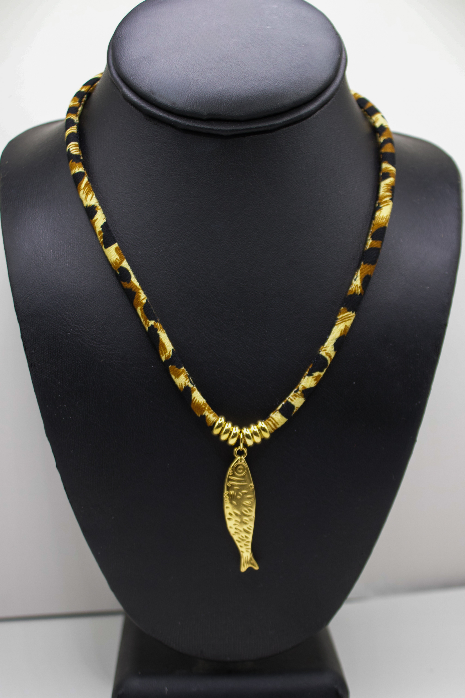 18K Fish Charm Statement Necklace