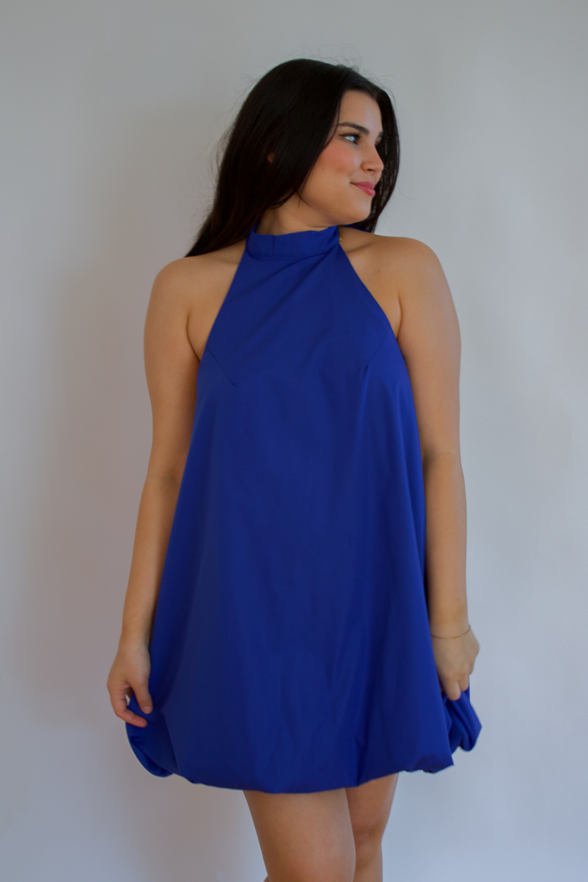 Halter Neck Bubble Mini Dress