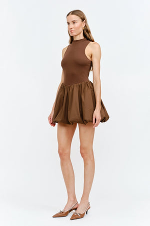 Rita Mini Dress - Brown
