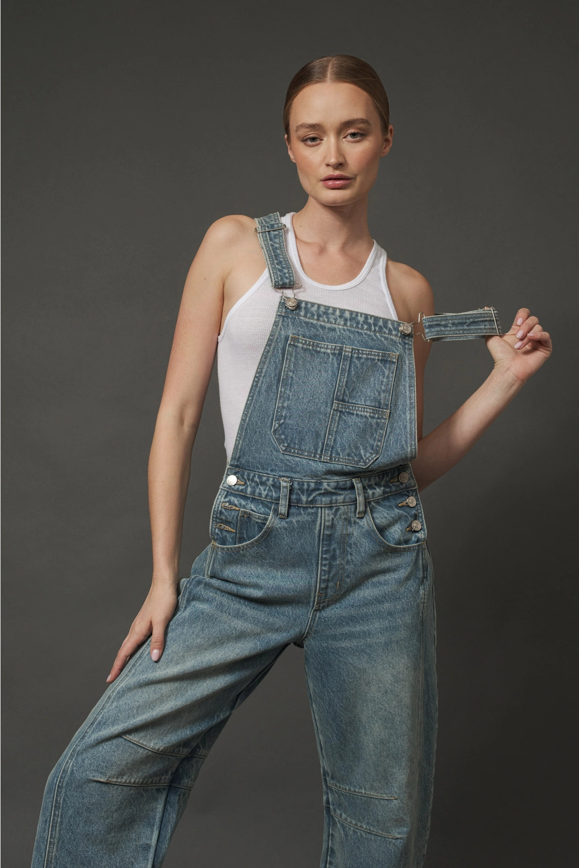 Slouchy Denim Overalls