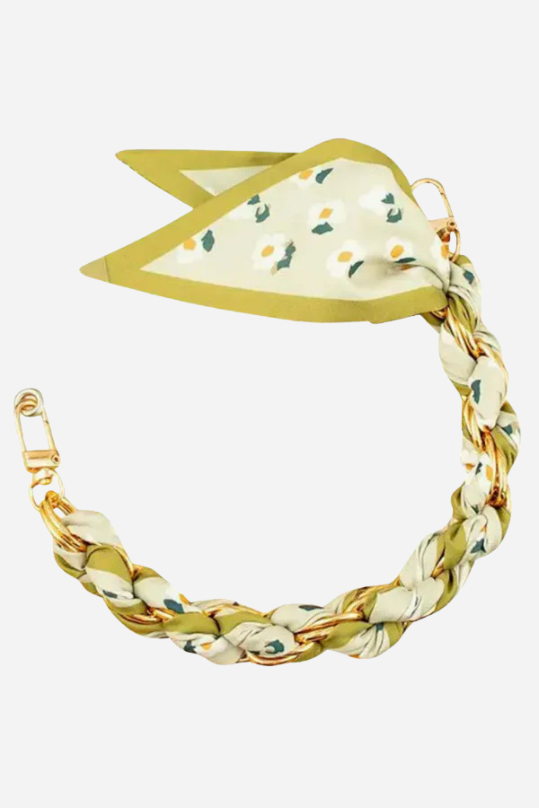 Gold Phone Chain - Olive Scarf