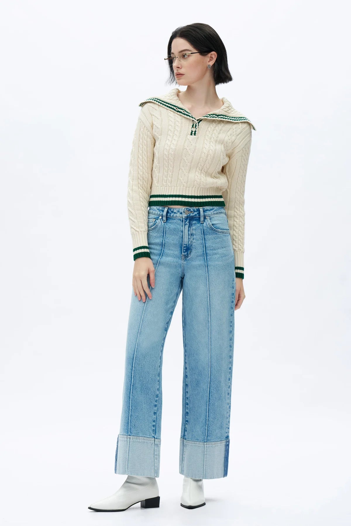 High Rise Wide Leg Jeans - Light Blue