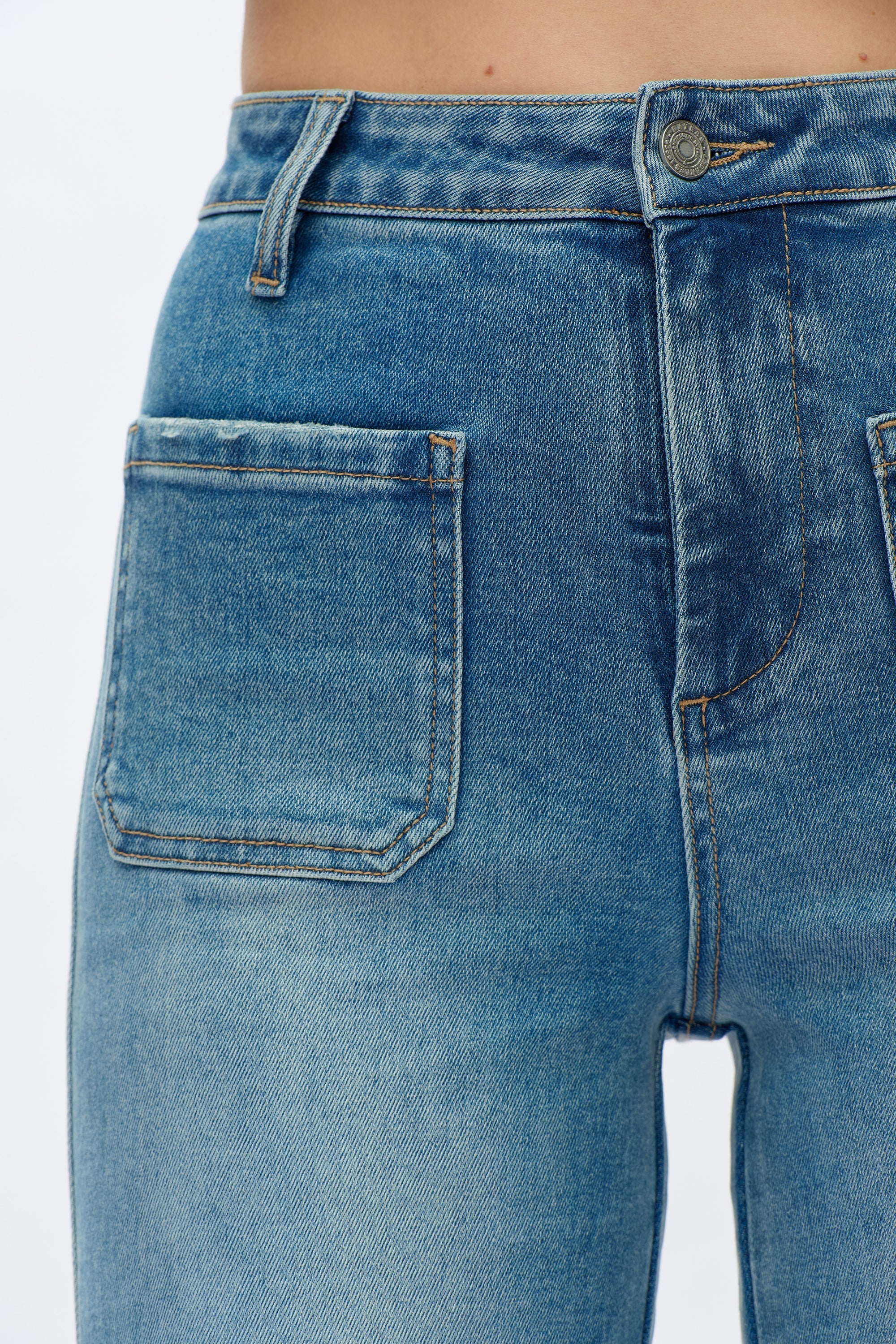 High Rise Wide Leg Jeans - Medium Blue