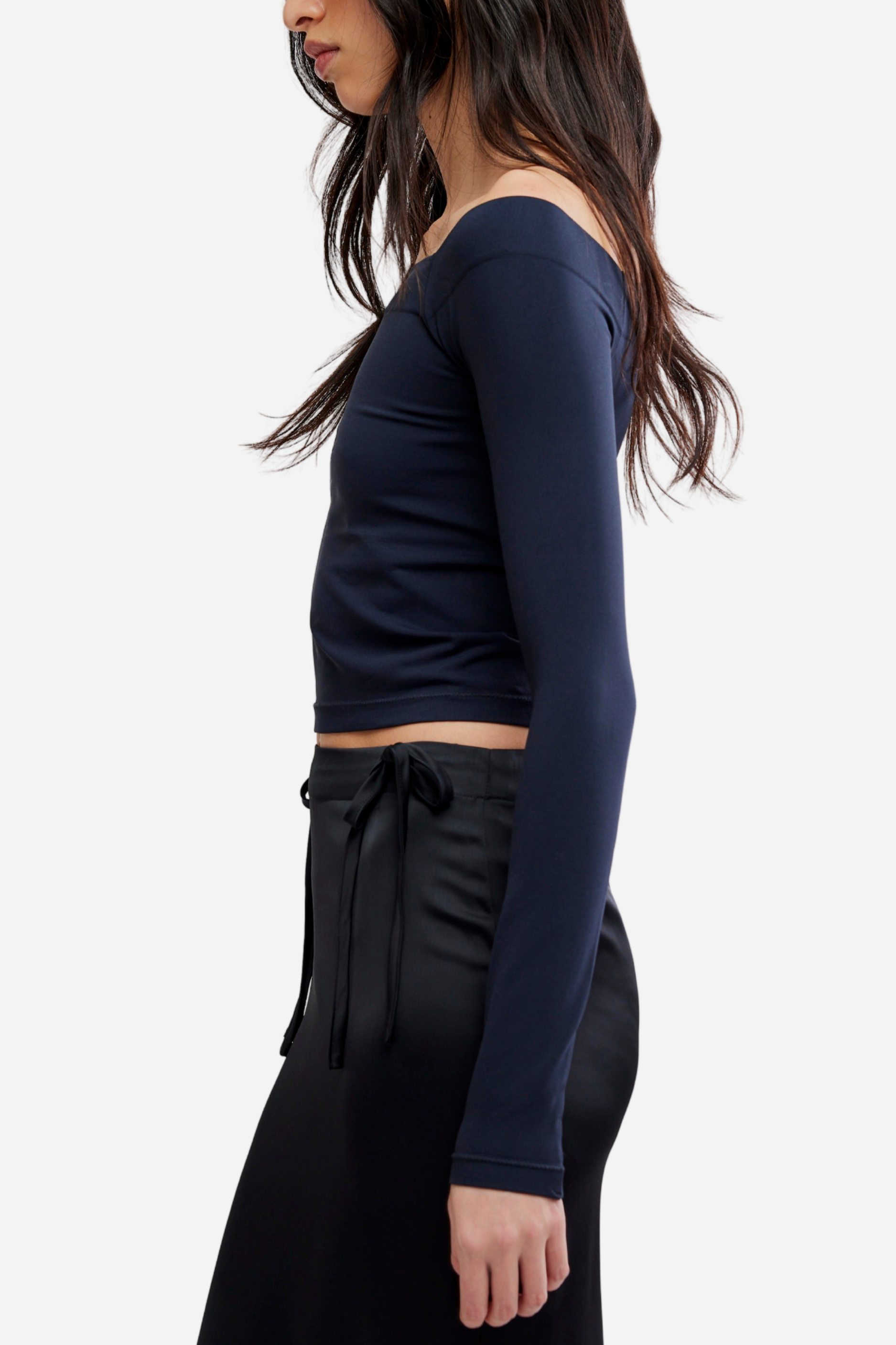 Free People Round Two Off The Shoulder Top - Black
